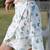 White printed cotton wrap skirt