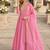 pink silk blend readymade anarkali suit with Sequin & embroidery work