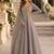 grey silk blend readymade anarkali suit with Sequin & embroidery work