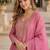pink silk blend readymade anarkali suit with Sequin & embroidery work