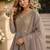 grey silk blend readymade anarkali suit with Sequin & embroidery work