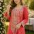 peach viscose readymade suit with zari Sequin & embroidery work