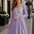 lavender georgette readymade anarkali suit with beads & embroidery work