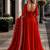 orange georgette readymade anarkali suit with beads & embroidery work