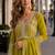 mustard georgette readymade anarkali suit with beads & embroidery work