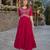 maroon faux georgette readymade anarkali suit with embroidery & zari work