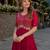 maroon faux georgette readymade anarkali suit with embroidery & zari work