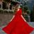 red faux georgette readymade anarkali suit with embroidery & zari work