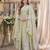 green silk blend readymade anarkali suit with embroidery & zari Sequin work