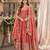 peach silk blend readymade anarkali suit with embroidery & zari Sequin work