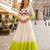green&white georgette readymade anarkali suit with embroidery threading work