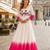 pink&white georgette readymade anarkali suit with embroidery threading work