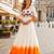 orange&white georgette readymade anarkali suit with embroidery threading work