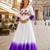 purple&white georgette readymade anarkali suit with embroidery threading work