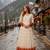 brown&white silk blend readymade anarkali suit with embroidery & Sequin work