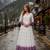 lavender&white silk blend readymade anarkali suit with embroidery & Sequin work
