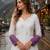 lavender&white silk blend readymade anarkali suit with embroidery & Sequin work