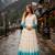 blue&white silk blend readymade anarkali suit with embroidery & Sequin work