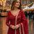 maroon faux georgette readymade anarkali suit with embroidery & Sequin work