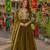 mehendi silk blend readymade anarkali suit with embroidery & zari Sequin work