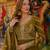 mehendi silk blend readymade anarkali suit with embroidery & zari Sequin work