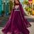 purple faux georgette readymade anarkali suit with embroidery & beads work