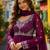 purple faux georgette readymade anarkali suit with embroidery & beads work