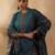 Ethnic motifs printed regular pure cotton straight kurta with trousers & dupatta