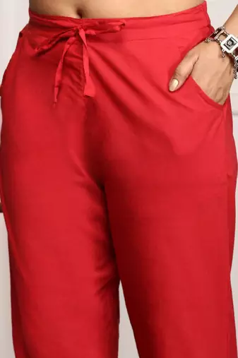 Embellished ethnic motifs printed tie up kurta with pants and printed dupatta