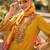 Striped thread work pure cotton bell sleeves straight kurta & trousers & dupatta