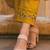 Striped thread work pure cotton bell sleeves straight kurta & trousers & dupatta