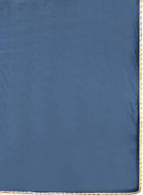 Navy blue floral printed beads and stones straight kurta with trousers & dupatta 3