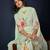 Floral printed regular linen straight kurta with trousers & dupatta