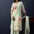Floral printed regular linen straight kurta with trousers & dupatta