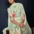 Floral printed regular linen straight kurta with trousers & dupatta
