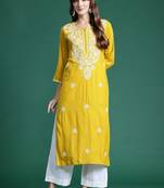 Floral embroidered thread work kurta