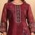 Floral printed sequinned chanderi silk straight kurta with trousers & dupatta