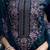 Floral embroidered v-neck straight kurta with trousers & dupatta