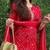 Bandhani printed round neck straight kurta with trousers & dupatta