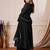 Women's black georgette foil printed anarkali kurta with palazzo set