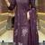 Floral printed round neck anarkali kurta with trousers & dupatta