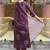 Floral printed round neck anarkali kurta with trousers & dupatta