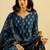 Teal blue ethnic motifs printed pure cotton kurta with trouser & dupatta