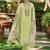 Floral embroidered pure cotton straight kurta with trousers & dupatta