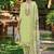 Floral embroidered pure cotton straight kurta with trousers & dupatta