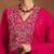 Ethnic motifs embroidered sequinned v-neck straight kurta with trouser & dupatta