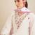 Floral embroidered thread work pure cotton straight kurta with trousers & dupatta