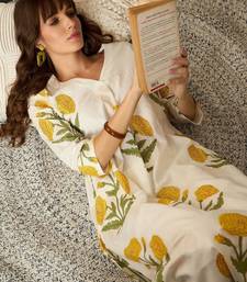 Floral printed pure cotton straight kurta with trousers