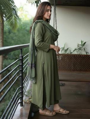 Women printed regular kurta set with dupatta 3
