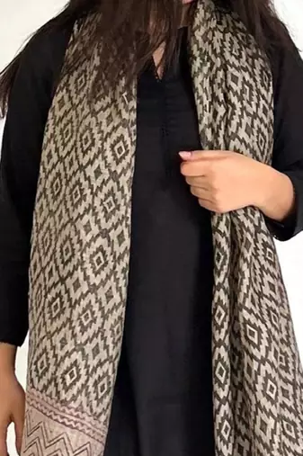 Notched round neck straight kurta with palazzos & dupatta